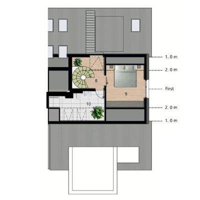 Grundriss der Wohnung im DG 2