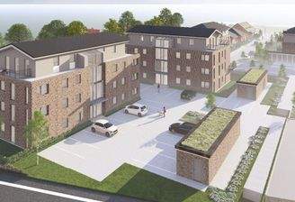 Blick auf die Wohnanlage