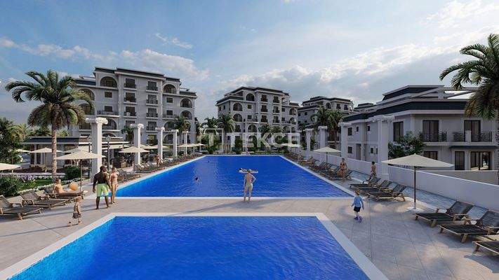 Real Estate near Sea with Community Pool in North Cyprus İskele