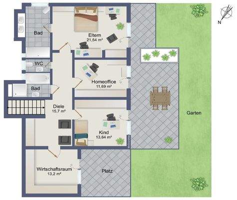 Grundriss Gartengeschoss