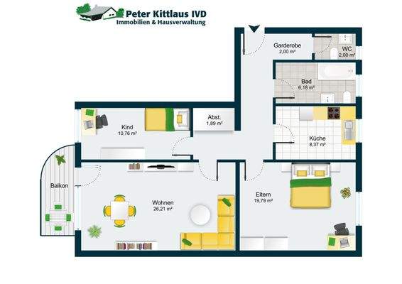 Grundriss der Wohnung