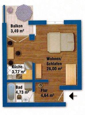 Grundriss der Wohnung