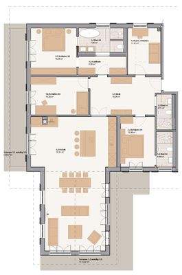 Grundriss Wohnung Erdgeschoss Süd-West