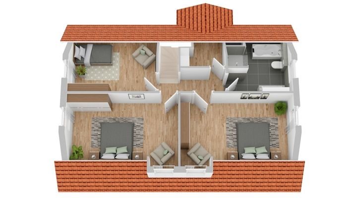Grundriss Dachgeschoss (nicht maßstabsgetreu)