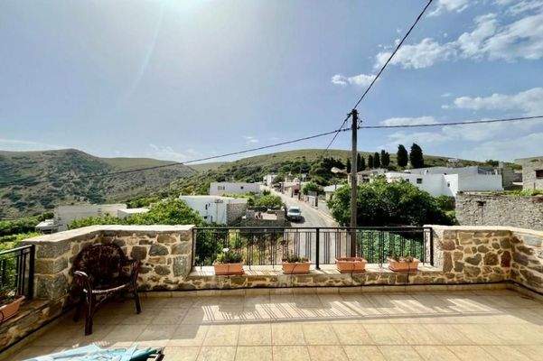 Kreta, Nofalias: Schönes, freistehendes Steinhaus mit 2 Schlafzimmern, Garten und Meerblick von der Terrasse