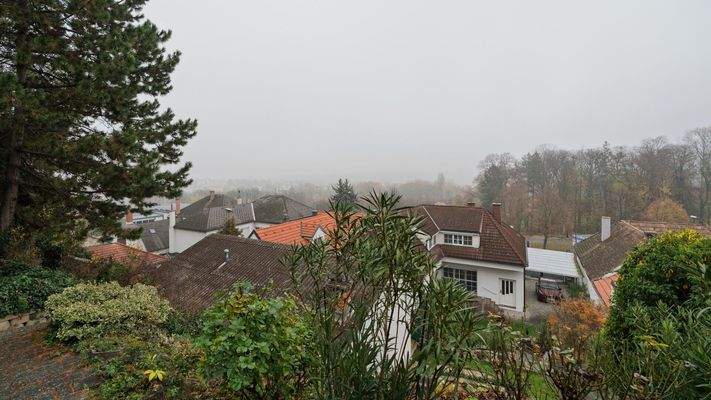 Blick auf das Haus von oben