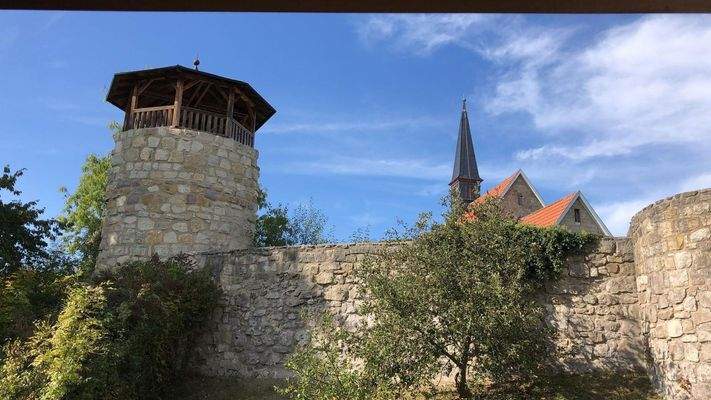 Stadtmauerblick von Garten