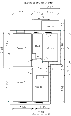 Grundriß des Mietobjektes: Heimteichstraße 19