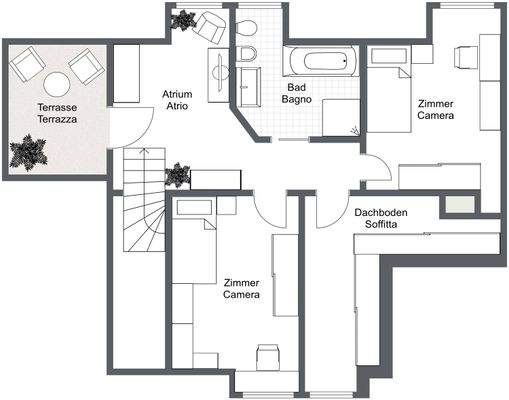 Damiano-Chiesa-Str.36_3.OG - 1. Etage - 2D Floor Plan