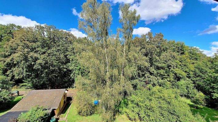 Garten mit Doppelgarage 