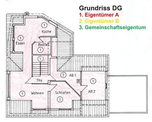 Grundrisse DG mit Aufteilung