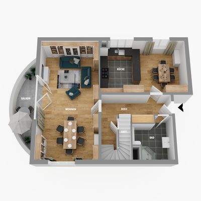 3D-Grundriss - 1.Obergeschoss