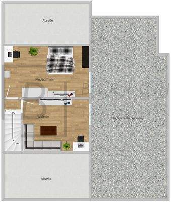 DG. Bitte beachten Sie, dass der dargestellte Grundriss nicht maßstabsgetreu ist und lediglich der Orientierung dient.