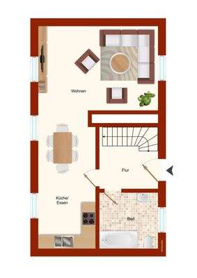 Grundriss Erdgeschoss linke Hälfte