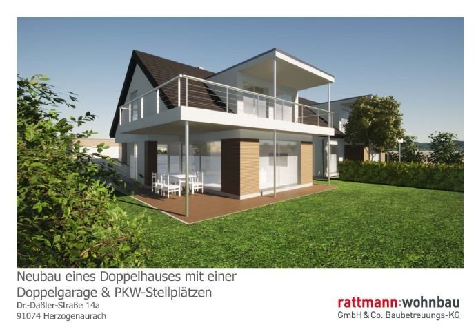 Neubau einer Doppelhaushälfte mit Doppelgarage