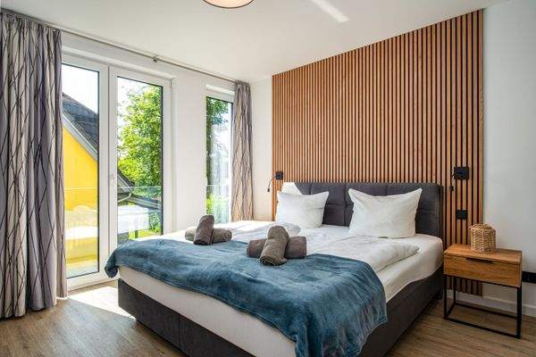 Das eindrucksvolle Schlafzimmer 