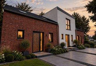 Modernes Haus im Abendlicht