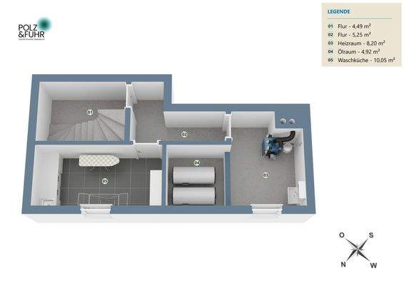 3D-Grundriss Kellergeschoss