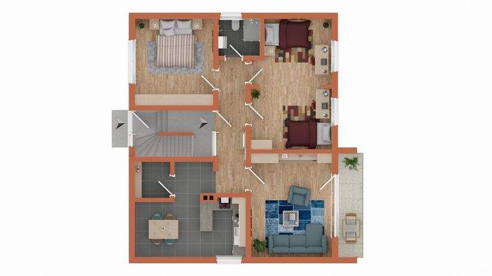 obere Etage ( vermietet)