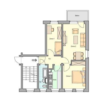 01096-04.032 - Wilhelm-Pieck Straße 2 d - 3. OG re