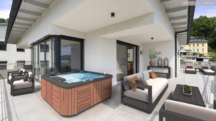 Terrassensicht Staging (ohne Möbel)