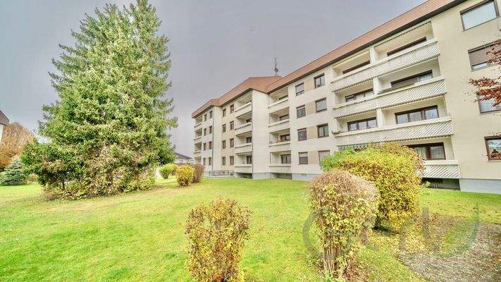 Hinteransicht mit Garten