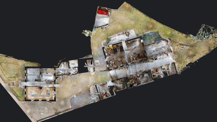 EG mit Scheune - Schematischer Grundriss