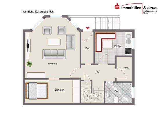 Grundriss Wohnung Kellergeschoss 