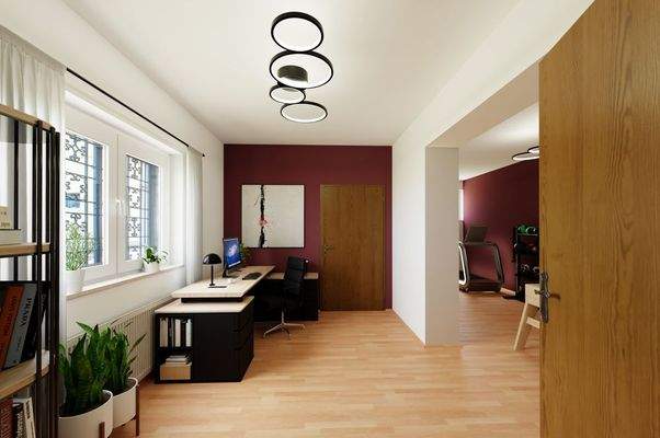Visualisierung Arbeitszimmer und Hobbyraum ELW 