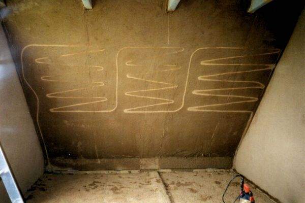 Wandheizung in der Bauphase