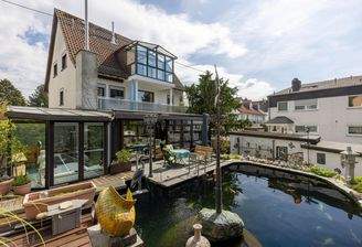 Garten/Teich mit Haus