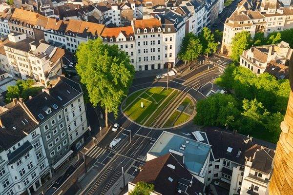 Chlodwigplatz Luftbild - KI