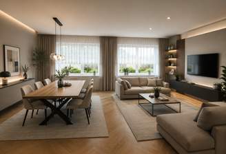 Gestaltungsbeispiel Wohn- / Esszimmer (KI generiert)