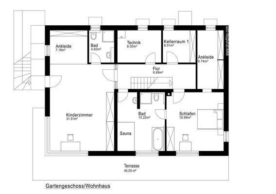 Haupthaus Gartengeschoß 