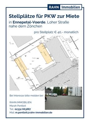 Parkplätze zur Miete in Ennepetal, nahe dem Zönchen