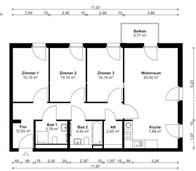 4 Zimmer Wohnung in Berlin (Märkisches Viertel)