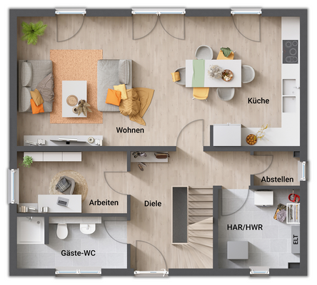 Grundriss-Einfamilienhaus-Flair-125-Erdgeschoss-Ga