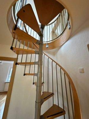 Treppe zum ausgebauten Dachboden