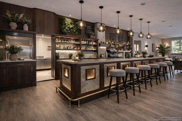 Bar-Tresen KI möbliert