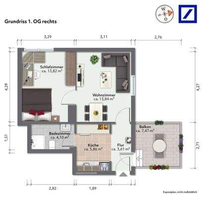 Grundriss 1. OG rechts