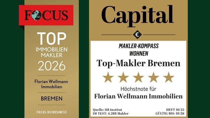 Top Makler Bremen 2026 - ausgezeichnet von Focus und Capital