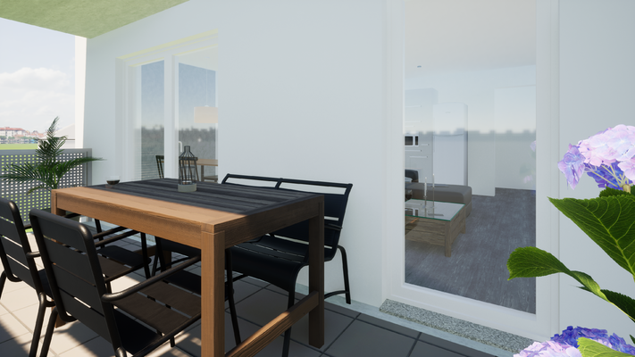 Visualisierung / Wohnbeispiel Balkon