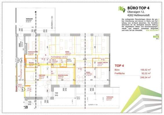 Planskizze Büro Top 4