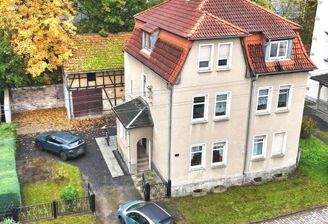 Blick von oben auf das Grundstück