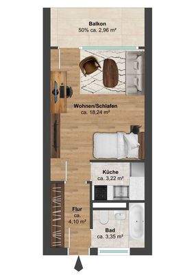 Schematischer Grundriss
