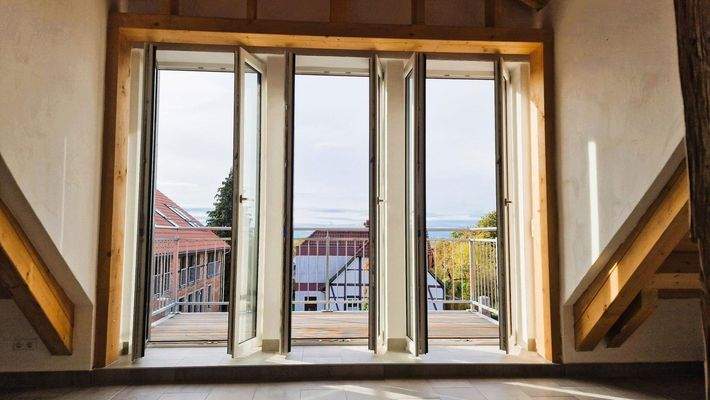 Aussicht auf den Balkon