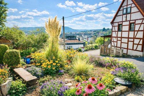 gepflegter Vorgarten und sehr schöner Blick
