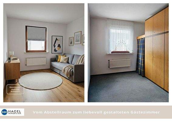 Vom Abstellraum zum liebevoll gestalteten Gästezim