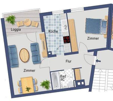 Grundriss WE07 gestaltet