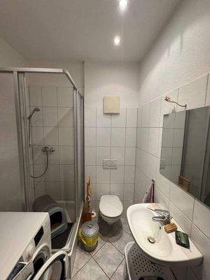 Gäste-WC mit Dusche und Waschmaschinenanschluss